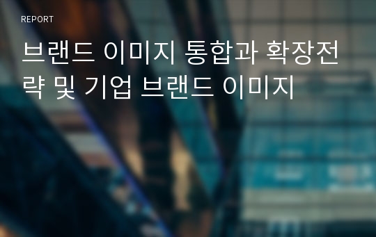 브랜드 이미지 통합과 확장전략 및 기업 브랜드 이미지