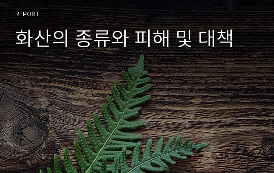 화산의 종류와 피해 및 대책