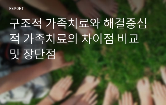 구조적 가족치료와 해결중심적 가족치료의 차이점 비교 및 장단점