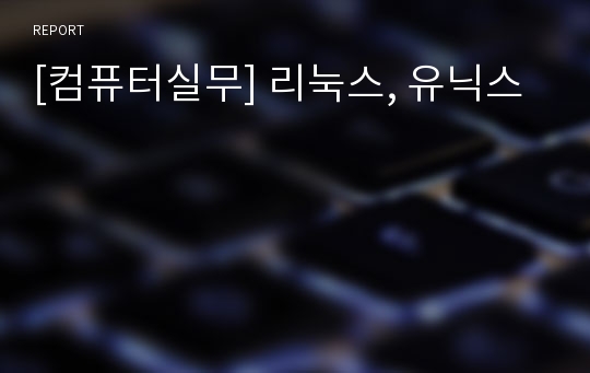 [컴퓨터실무] 리눅스, 유닉스