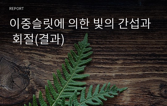 이중슬릿에 의한 빛의 간섭과 회절(결과)