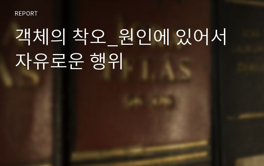 객체의 착오_원인에 있어서 자유로운 행위