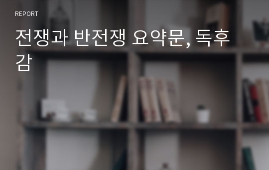 전쟁과 반전쟁 요약문, 독후감