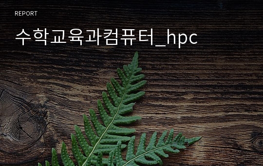 수학교육과컴퓨터_hpc