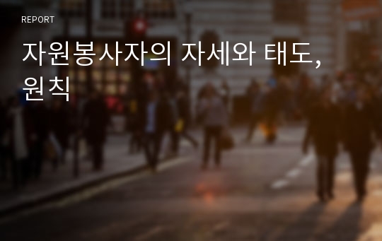 자원봉사자의 자세와 태도, 원칙