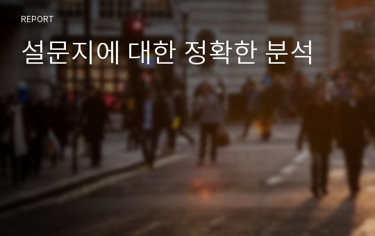 설문지에 대한 정확한 분석