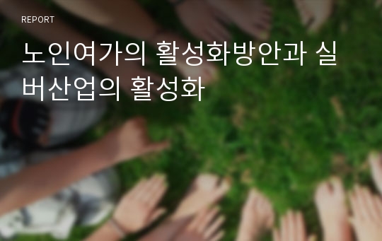 노인여가의 활성화방안과 실버산업의 활성화