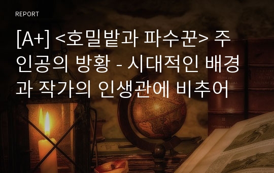 [A+] &lt;호밀밭과 파수꾼&gt; 주인공의 방황 - 시대적인 배경과 작가의 인생관에 비추어