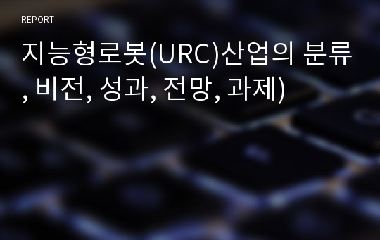 지능형로봇(URC)산업의 분류, 비전, 성과, 전망, 과제)