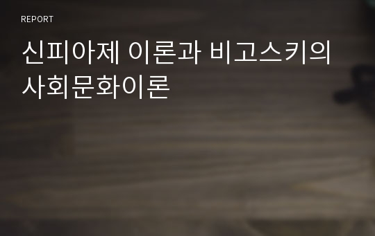 신피아제 이론과 비고스키의 사회문화이론