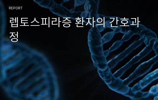 렙토스피라증 환자의 간호과정