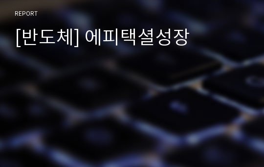 [반도체] 에피택셜성장