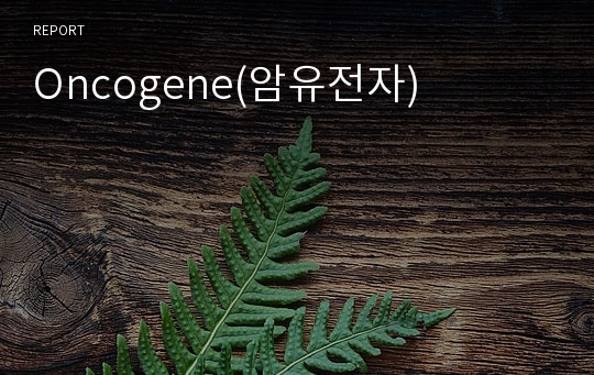 Oncogene(암유전자)