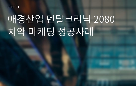 애경산업 덴탈크리닉 2080 치약 마케팅 성공사례