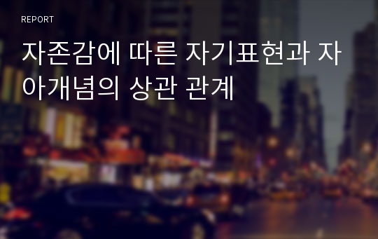 자존감에 따른 자기표현과 자아개념의 상관 관계