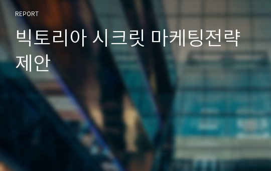 빅토리아 시크릿 마케팅전략 제안