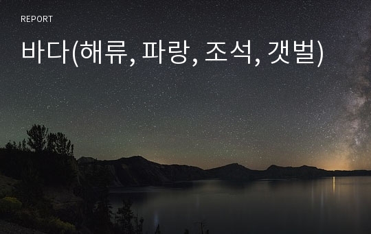 바다(해류, 파랑, 조석, 갯벌)