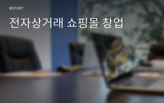 전자상거래 쇼핑몰 창업