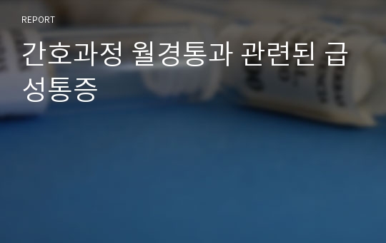 간호과정 월경통과 관련된 급성통증