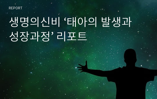 생명의신비 ‘태아의 발생과 성장과정’ 리포트