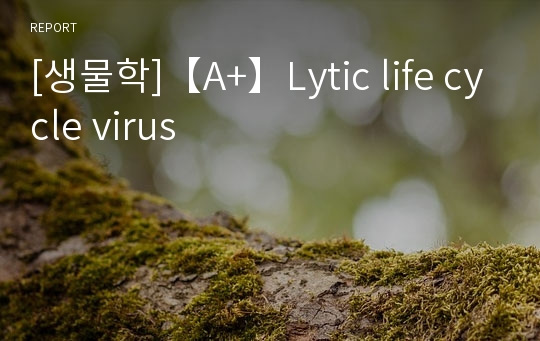 [생물학]【A+】Lytic life cycle virus
