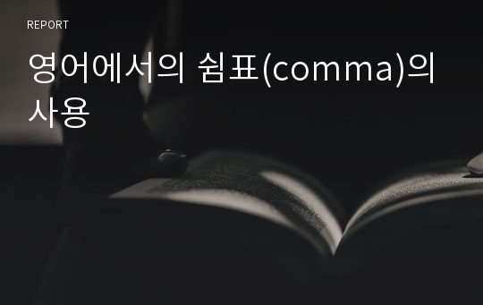 영어에서의 쉼표(comma)의 사용