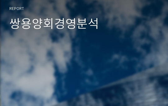 쌍용양회경영분석