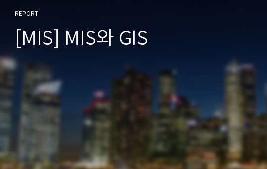 [MIS] MIS와 GIS