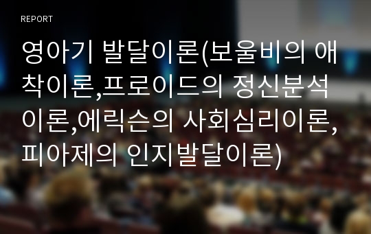 영아기 발달이론(보울비의 애착이론,프로이드의 정신분석이론,에릭슨의 사회심리이론,피아제의 인지발달이론)