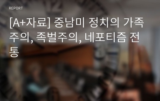 [A+자료] 중남미 정치의 가족주의, 족벌주의, 네포티즘 전통