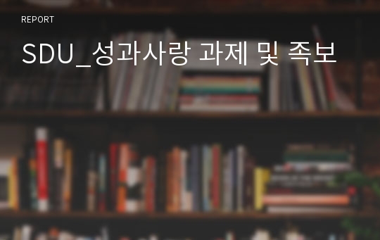 SDU_성과사랑 과제 및 족보