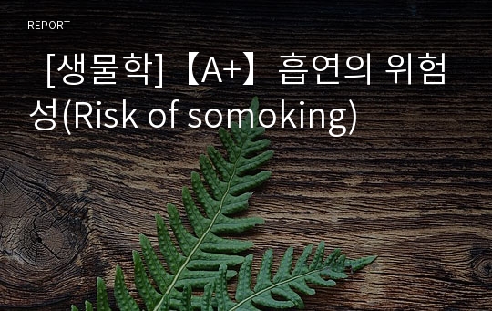   [생물학]【A+】흡연의 위험성(Risk of somoking)