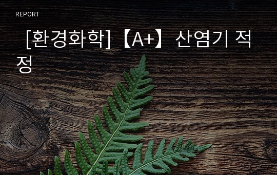   [환경화학]【A+】산염기 적정