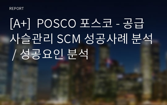 [A+]  POSCO 포스코 - 공급사슬관리 SCM 성공사례 분석 / 성공요인 분석