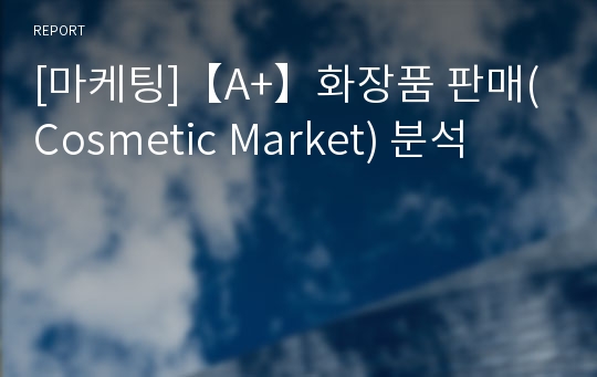 [마케팅]【A+】화장품 판매(Cosmetic Market) 분석