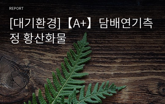 [대기환경]【A+】담배연기측정 황산화물