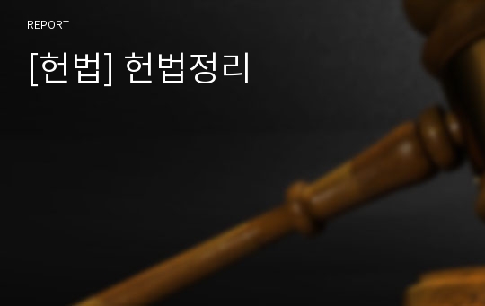 [헌법] 헌법정리