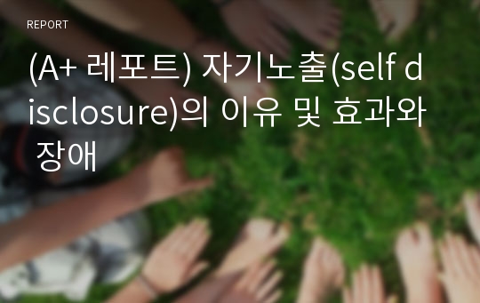 (A+ 레포트) 자기노출(self disclosure)의 이유 및 효과와 장애