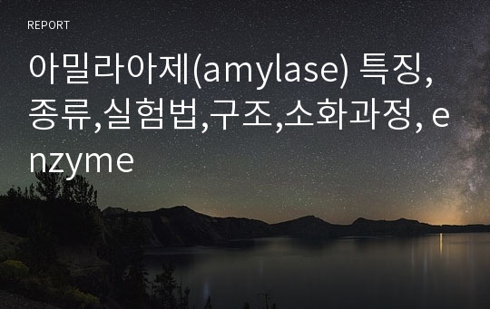 아밀라아제(amylase) 특징,종류,실험법,구조,소화과정, enzyme