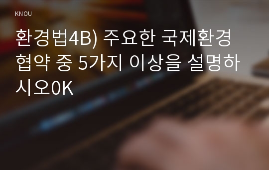 환경법4B) 주요한 국제환경협약 중 5가지 이상을 설명하시오0K