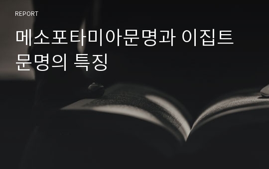 메소포타미아문명과 이집트 문명의 특징