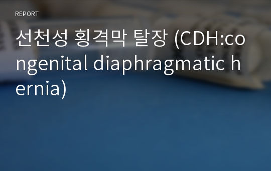 선천성 횡격막 탈장 (CDH:congenital diaphragmatic hernia)