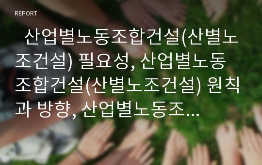   산업별노동조합건설(산별노조건설) 필요성, 산업별노동조합건설(산별노조건설) 원칙과 방향, 산업별노동조합건설운동(산별노조건설운동) 의의, 산업별노동조합건설운동(산별노조건설운동) 문제원인과 과제 분석