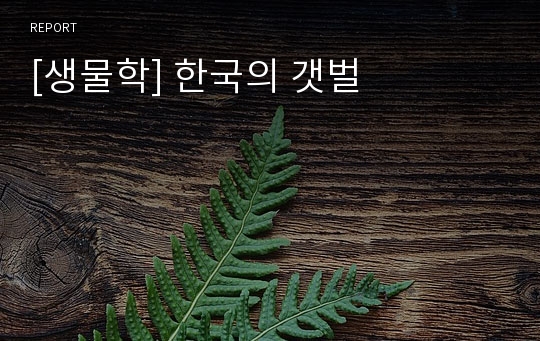 [생물학] 한국의 갯벌
