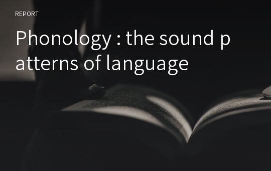 Phonology : the sound patterns of language