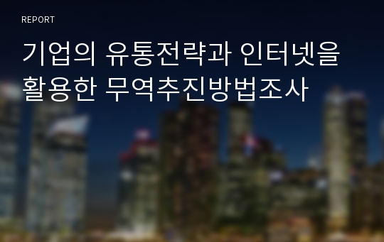 기업의 유통전략과 인터넷을 활용한 무역추진방법조사