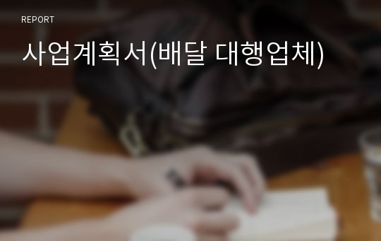 사업계획서(배달 대행업체)