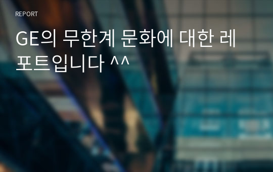 GE의 무한계 문화에 대한 레포트입니다 ^^