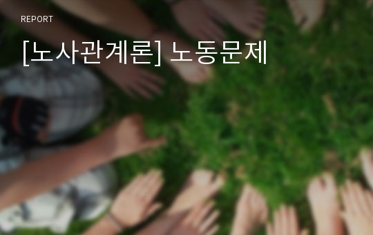 [노사관계론] 노동문제