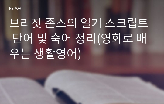 브리짓 존스의 일기 스크립트 단어 및 숙어 정리(영화로 배우는 생활영어)